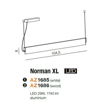 Lampa wisząca nowoczesna NORMAN XL biała AZ1685 - Azzardo