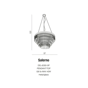 Plafon kryształowy / Lampa kryształowa wisząca SALERNO chrom AZ2107 – Azzardo