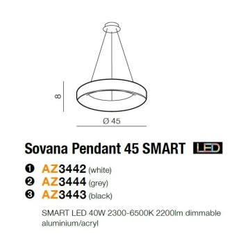 Lampa wisząca RING Sovana 45 SMART AZ3444 - AZzardo