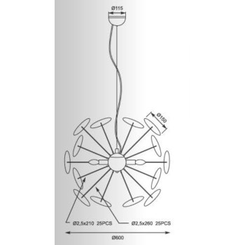 Lampa stylowa zwis efektowna DOTS TS-081111P-BK Zuma Line