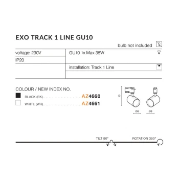 Oprawa Exo Track 1Line GU10 AZ4661 - Azzardo