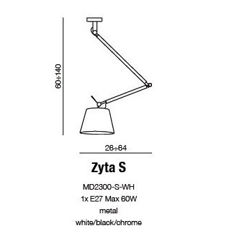 Lampa wisząca abażur ZYTA S Grey AZ1845 – Azzardo