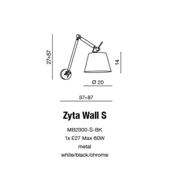 Kinkiet ZYTA WALL S BLACK AZ1844 - AZzardo