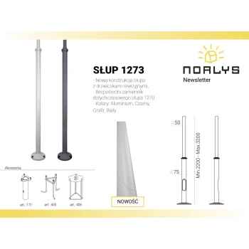 Słup oświetleniowy LAMPPOST 1273 GRAPHITE - Norlys