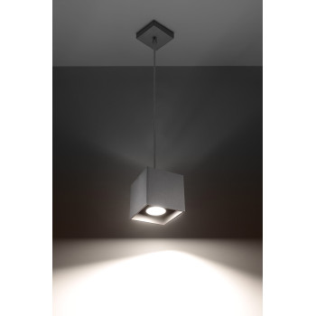 Lampa wisząca nowoczesna QUAD 1 szary SL.0061 - Sollux