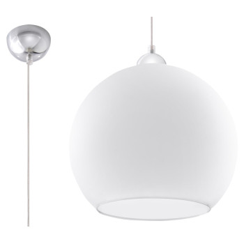 Lampa loft wisząca BALL biała SL.0256 - Sollux