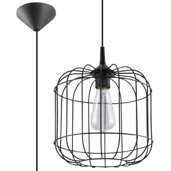 Lampa loft wisząca CELTA czarna SL.0296 - Sollux