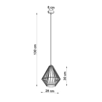 Lampa loft wisząca DEMI czarna SL.0298 - Sollux