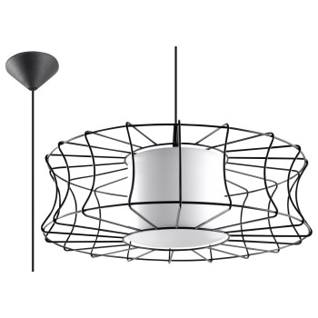 Lampa loft wisząca SALERNO czarna SL.0300 - Sollux