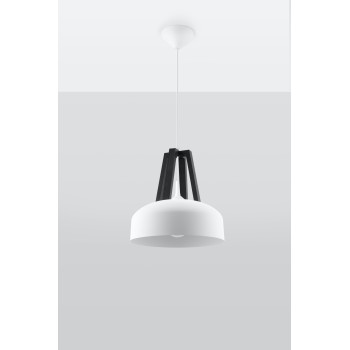 Lampa skandynawska wisząca CASCO biała/czarna SL.0387 - Sollux