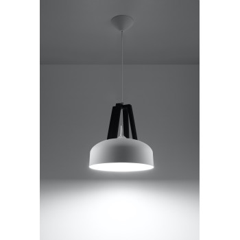 Lampa skandynawska wisząca CASCO biała/czarna SL.0387 - Sollux
