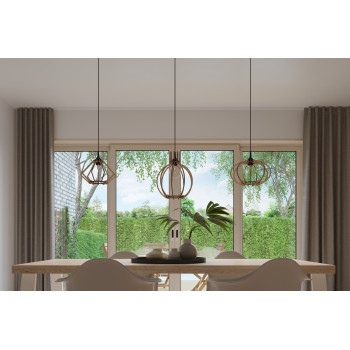 Lampa loft wisząca MANDELINO naturalne drewno SL.0392 - Sollux