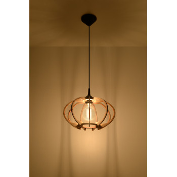 Lampa loft wisząca MANDELINO naturalne drewno SL.0392 - Sollux