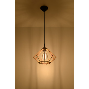 Lampa loft wisząca POMPELMO naturalne drewno SL.0393 - Sollux
