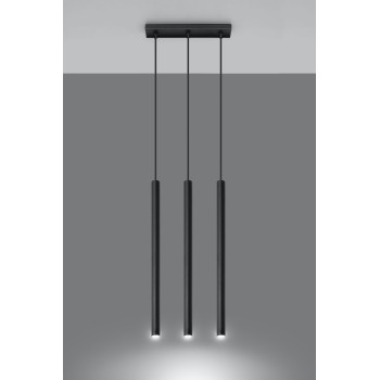 Lampa nad stół wisząca nowoczesna PASTELO 3 czarna SL.0470 - Sollux