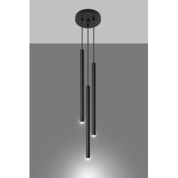 Lampa nad stół wisząca nowoczesna PASTELO 3P czarna SL.0471 - Sollux