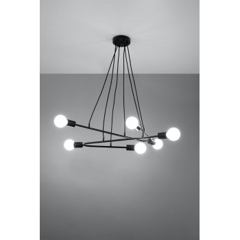 Lampa stylowa wisząca ASTRAL 6 czarna SL.0617 - Sollux