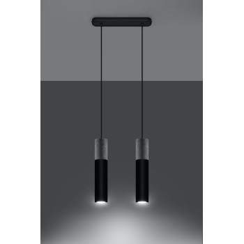 Lampa wisząca nowoczesna BORGIO 2 czarny SL.0651 - Sollux
