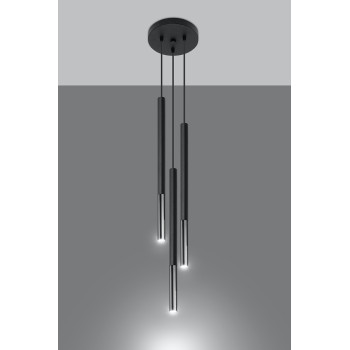 Lampa nad stół wisząca nowoczesna MOZAICA 3P czarny/chrom SL.0887 - Sollux