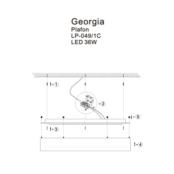 Plafon Georgia 1xLED złoty LP-049/1C GD - Light Prestige