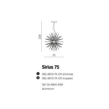 Lampa designerska wisząca SIRIUS 75 CO AZ2118+AZ2119 - Azzardo