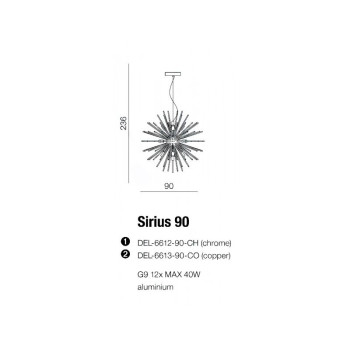 Lampa designerska wisząca SIRIUS 90 CO AZ2118+AZ2120 - Azzardo