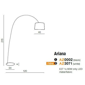 Lampa podłogowa Ariana biała AZ3071 - Azzardo