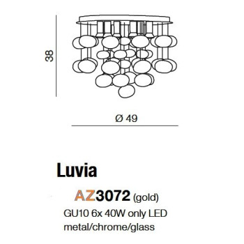 Plafon loft Luvia złoty AZ3072 - AZzardo