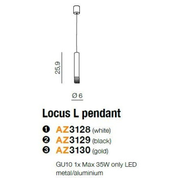 Lampa wisząca nowoczesna Locus L czarna AZ3128 - Azzardo