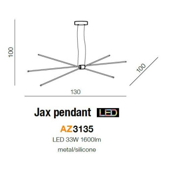 Lampa designerska wisząca Jax czarna AZ3135 - Azzardo