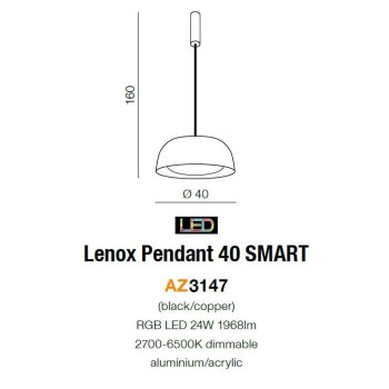 Lampa wisząca RING Lenox 40 SMART AZ3147- AZzardo