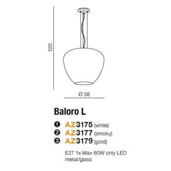 Lampa wisząca nowoczesna Baloro L złota AZ3179- AZzardo