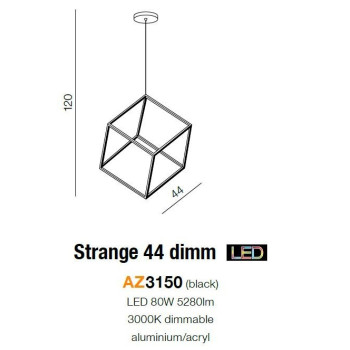 Lampa designerska wisząca Strange 44 DIMM czarna AZ3183 - Azzardo