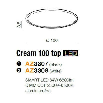 Plafon nowoczesny Cream SMART 100 AZ3307- AZzardo