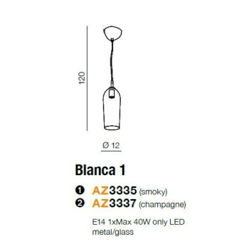 Lampa wisząca nowoczesna Blanca 1 AZ3337- AZzardo