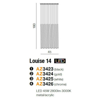 Lampa wisząca nowoczesna Louise 14 czarna AZ3423 - Azzardo