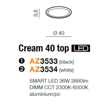 Plafon nowoczesny Cream SMART 40 AZ3534- AZzardo - Outlet