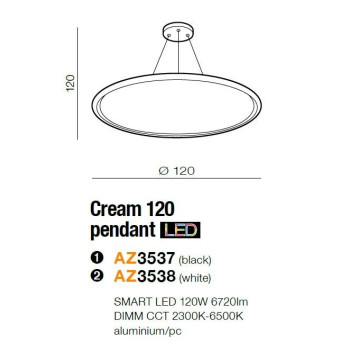 Lampa wisząca RING Cream SMART 120 AZ3538- AZzardo