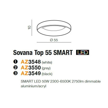 Plafon nowoczesny Sovana 55 SMART AZ3550- AZzardo