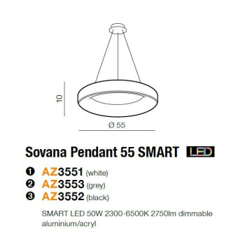 Lampa wisząca RING Sovana 55 SMART AZ3553- AZzardo