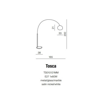 Lampa podłogowa TOSCA srebrna AZ0022 - Azzardo