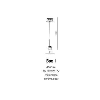 Lampa wisząca nowoczesna BOX 1 AZ0036 - Azzardo