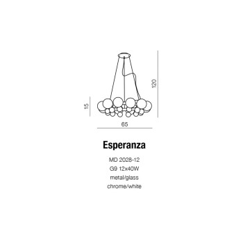 Lampa designerska wisząca ESPERANZA chrom AZ0095 - Azzardo