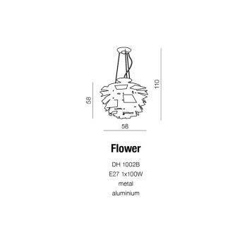 Lampa designerska wisząca FLOWER srebrna AZ0097 - Azzardo