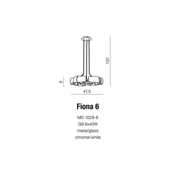 Lampa wisząca nowoczesna FIONA 6 biała AZ0123 - Azzardo