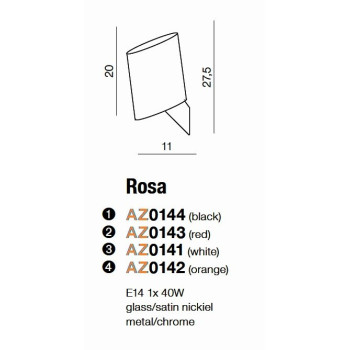 Kinkiet nowoczesny ROSA biały AZ0141 - Azzardo