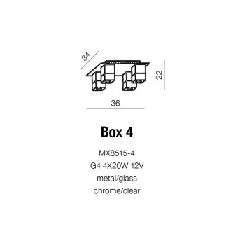 Plafon kryształowy BOX 4 chrom AZ0178 - Azzardo
