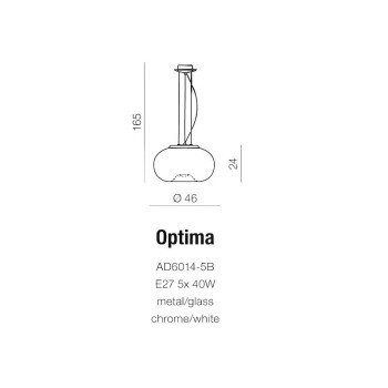 Lampa wisząca nowoczesna OPTIMA biała AZ0184 - Azzardo