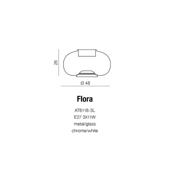 Lampa stołowa FLORA biała AZ0185 - Azzardo