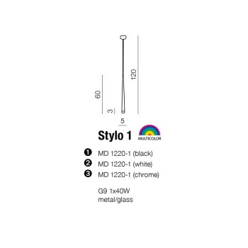 Lampa wisząca nowoczesna STYLO 1 biała AZ0206 - Azzardo